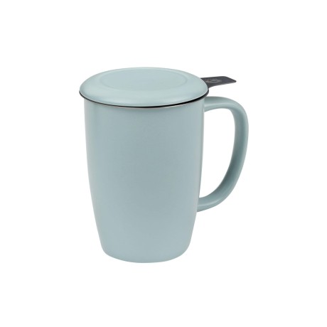 Porcelánový hrnček s nerezovým sitkom a pokrievkou - Kai, 440 ml