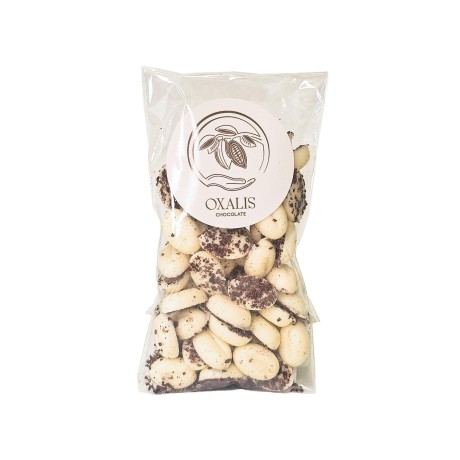Čokoládové zrniečka s kávou - biela, 50 g