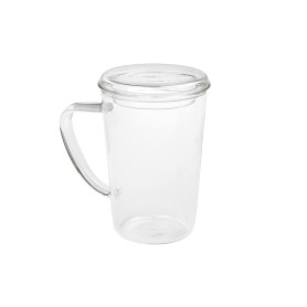 Sklenený hrnček s viečkom - Itaka, 400 ml